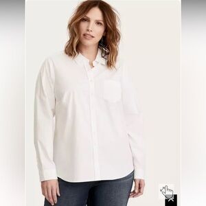 Torrid | Poplin Collared Shirt Bright White sz 1x